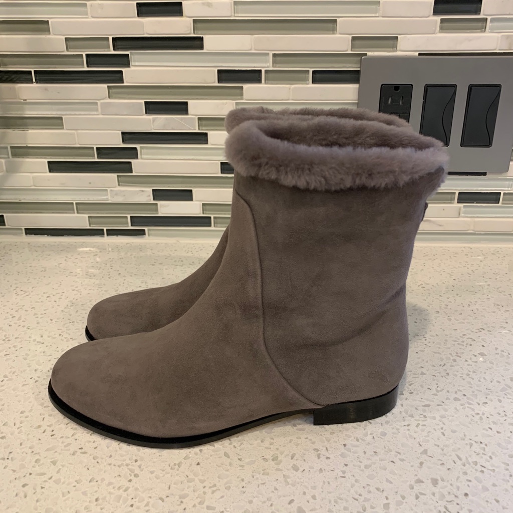 Nib Jimmy Choo Grey Shearling Booties 36